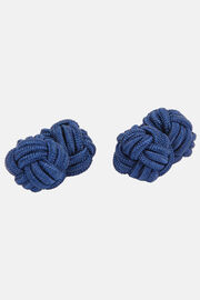 Knot cufflinks, Blue, hi-res