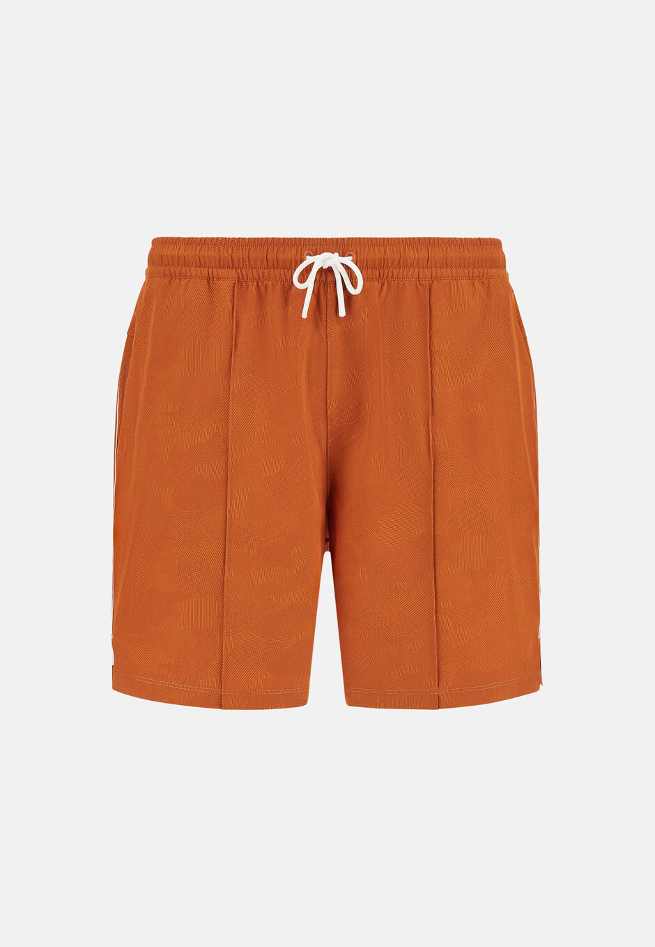 Swimsuit In Printed Technical Fabric, Orange, hi-res