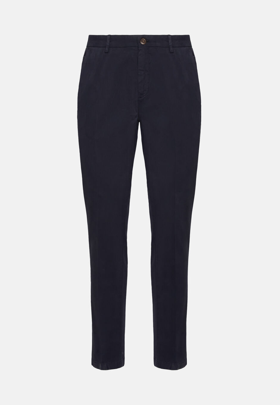 Stretch Cotton Trousers, Navy blue, hi-res