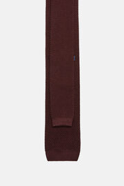 Knitted Tie, Burgundy, hi-res