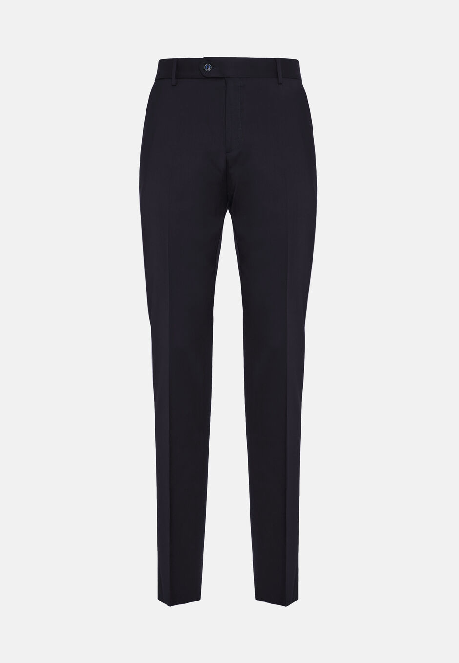 Trousers in Stretch Knitted Wool, Navy blue, hi-res