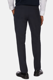 Washable Wool Stretch Trousers, Blue, thumb, 4