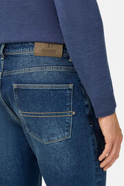 Dark Blue Stretch Denim Jeans, Dark Blue, thumb, 5