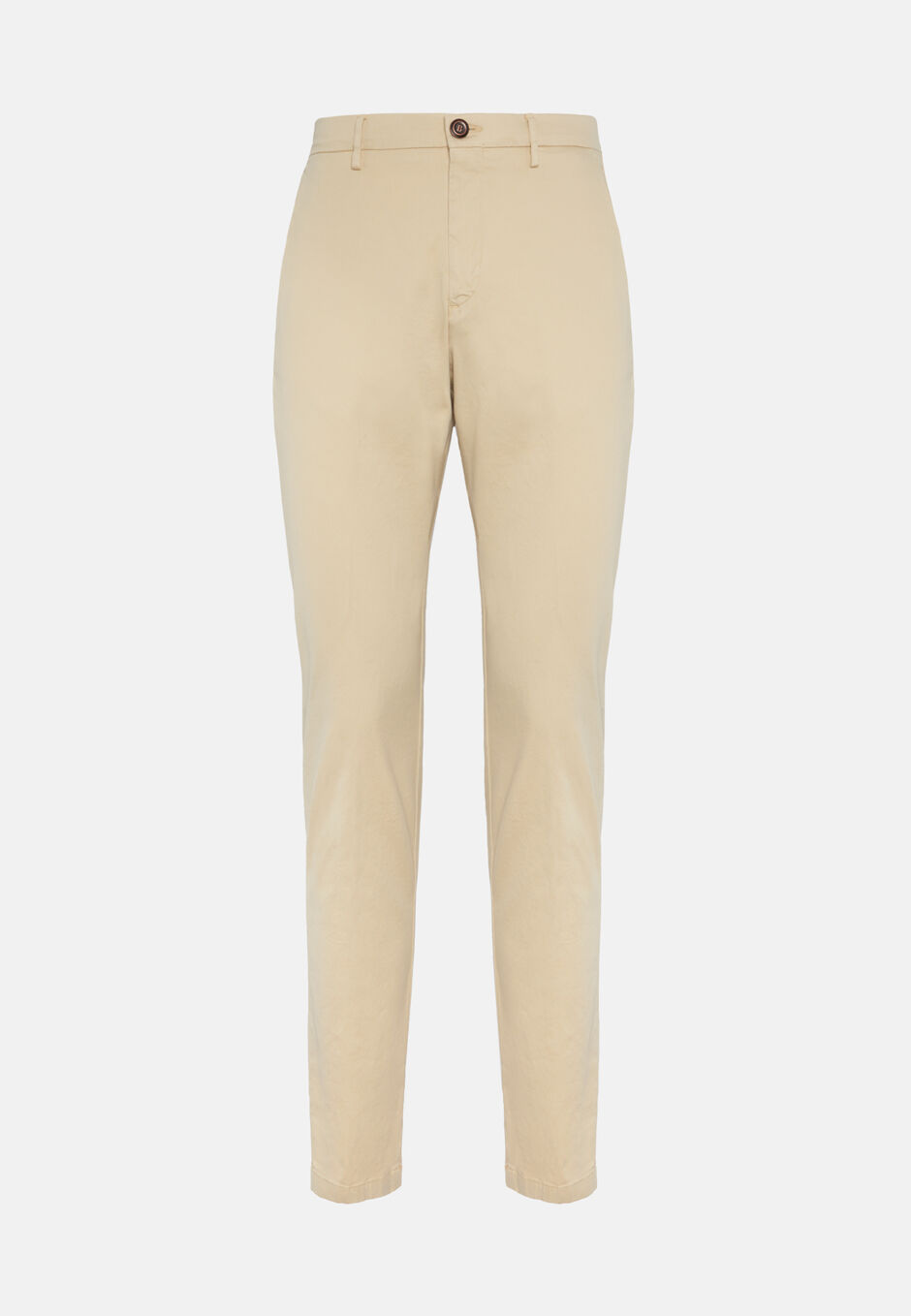 Stretch cotton/tencel trousers, Sand, hi-res