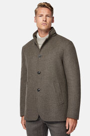 Wool Peacoat, Taupe, hi-res