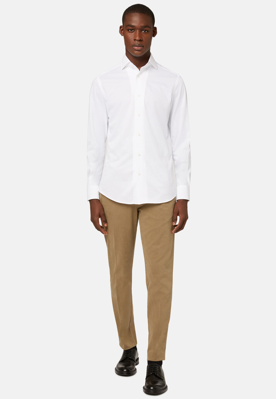 Regular fit japanese jersey polo shirt, WHITE, hi-res