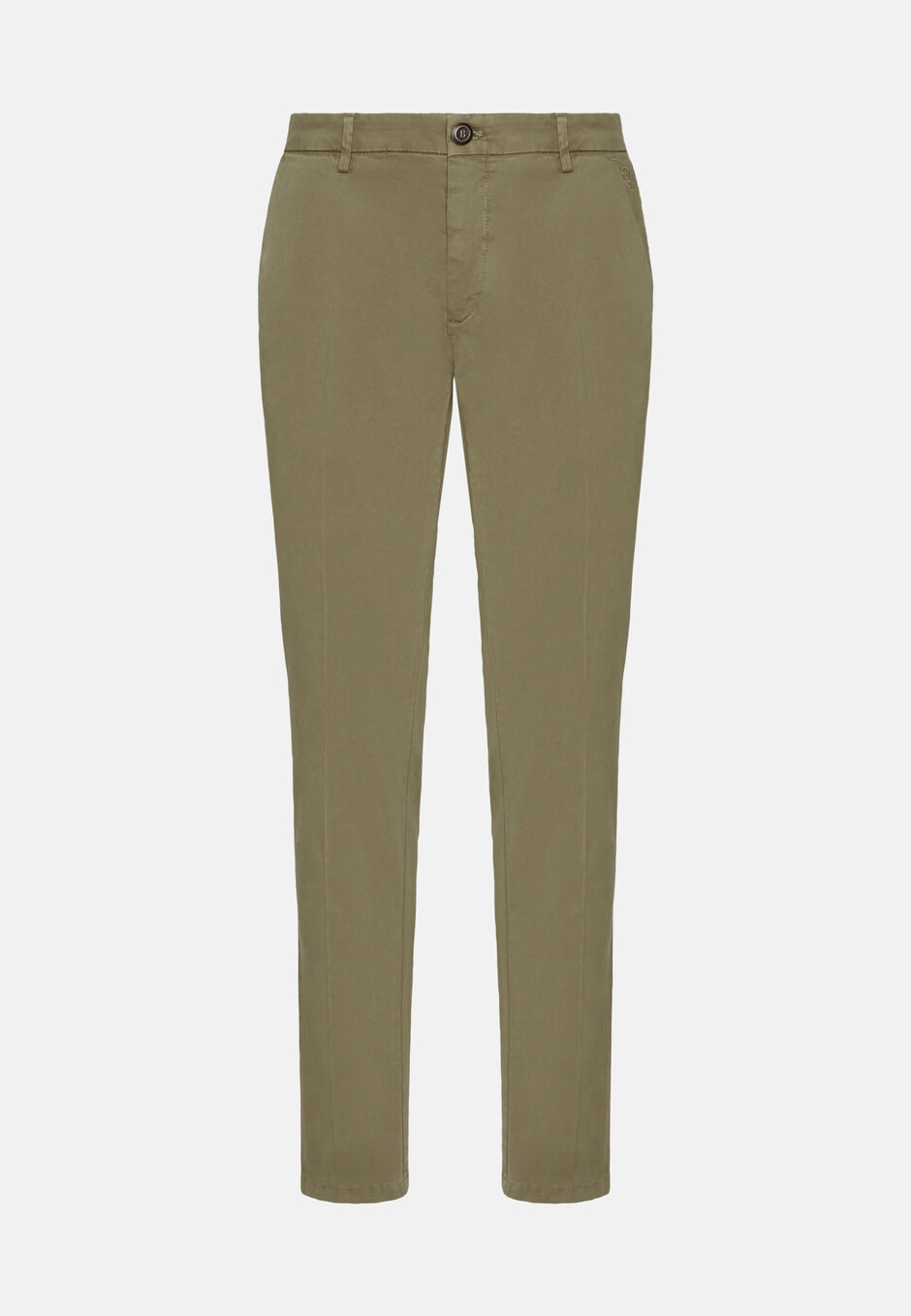 Stretch Cotton Trousers, Kaki, hi-res