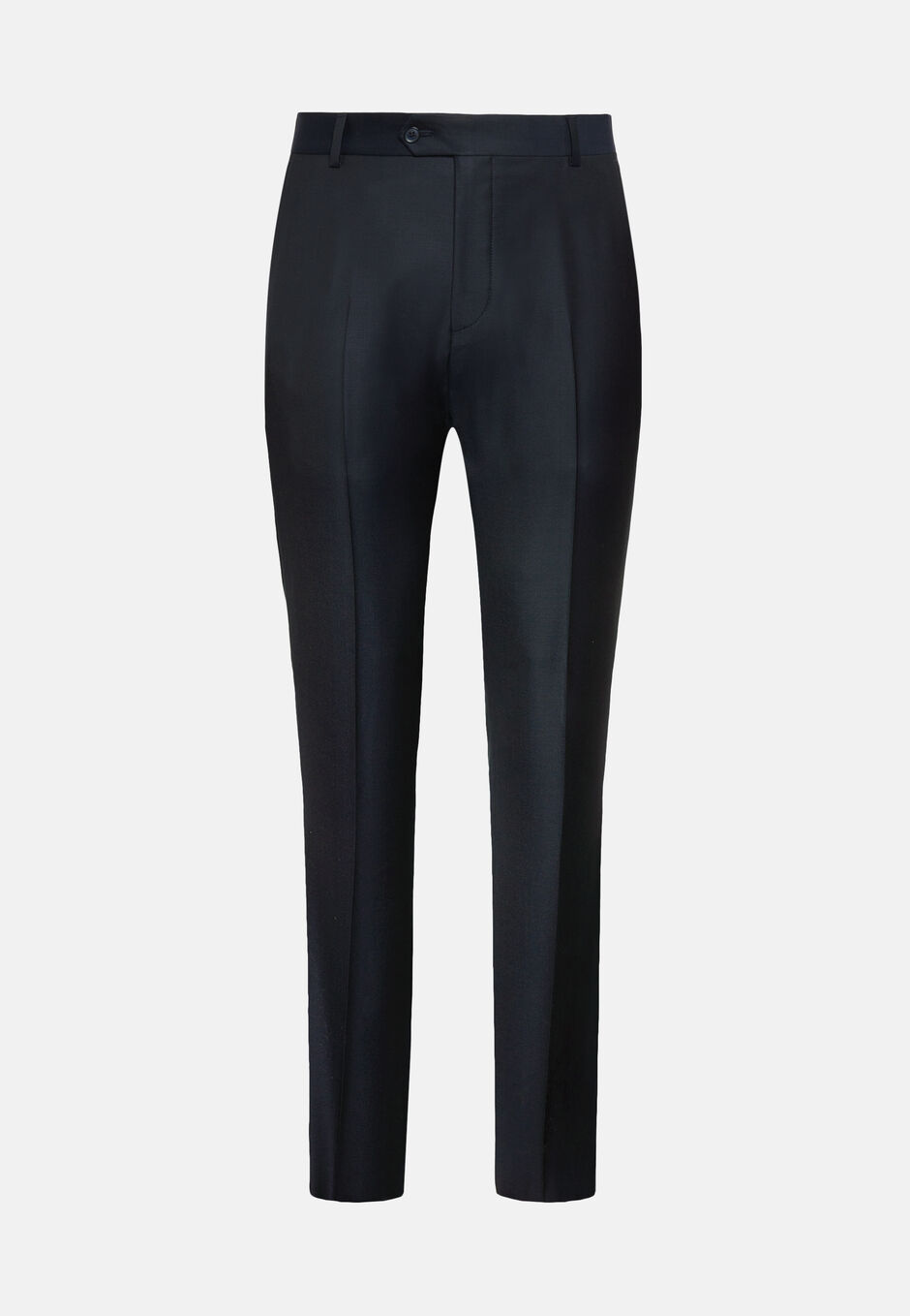 Regular Fit Charcoal Grey Super 130 Wool Trousers, Navy blue, hi-res