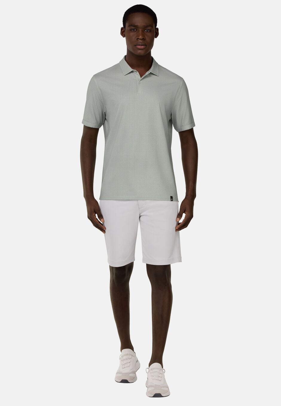 Cotton Blend Jersey Polo Shirt, Light Green, hi-res