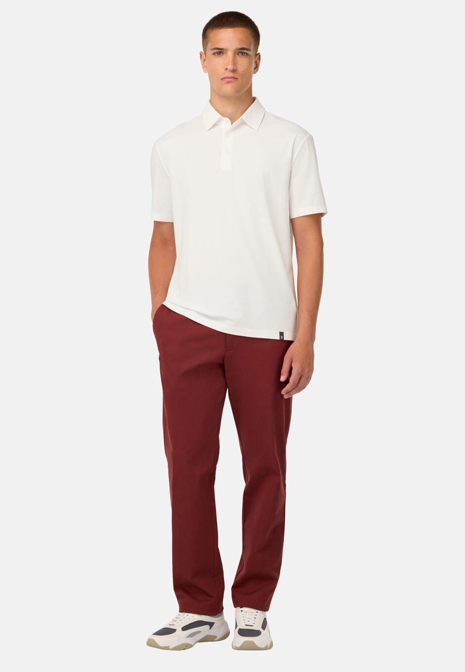 Polo En Coton Supima Stretch, Blanc, hi-res