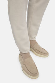 Mocassini In Pelle Scamosciata, Beige, hi-res