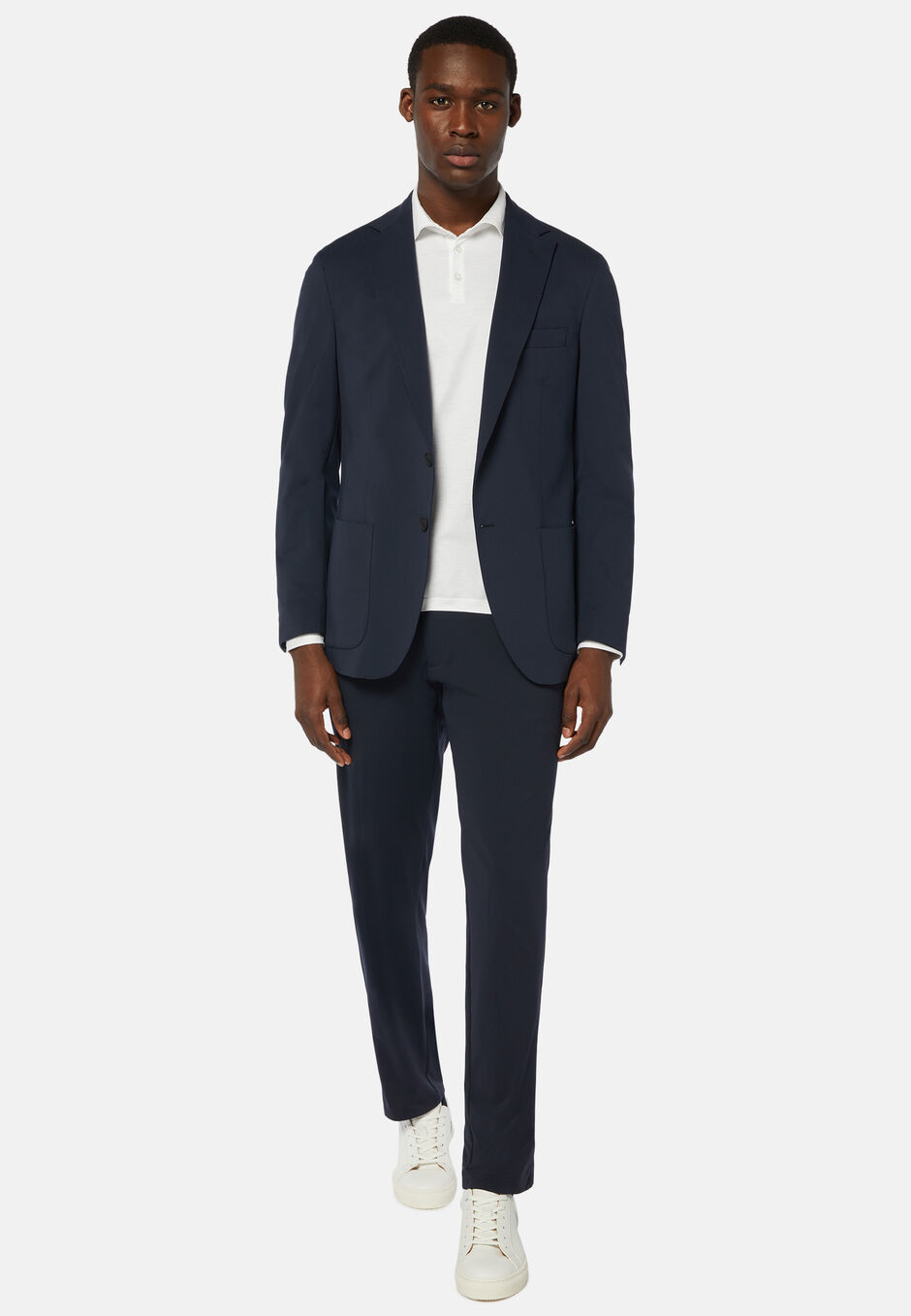 Navy Nylon Stretch B Tech Suit, , hi-res