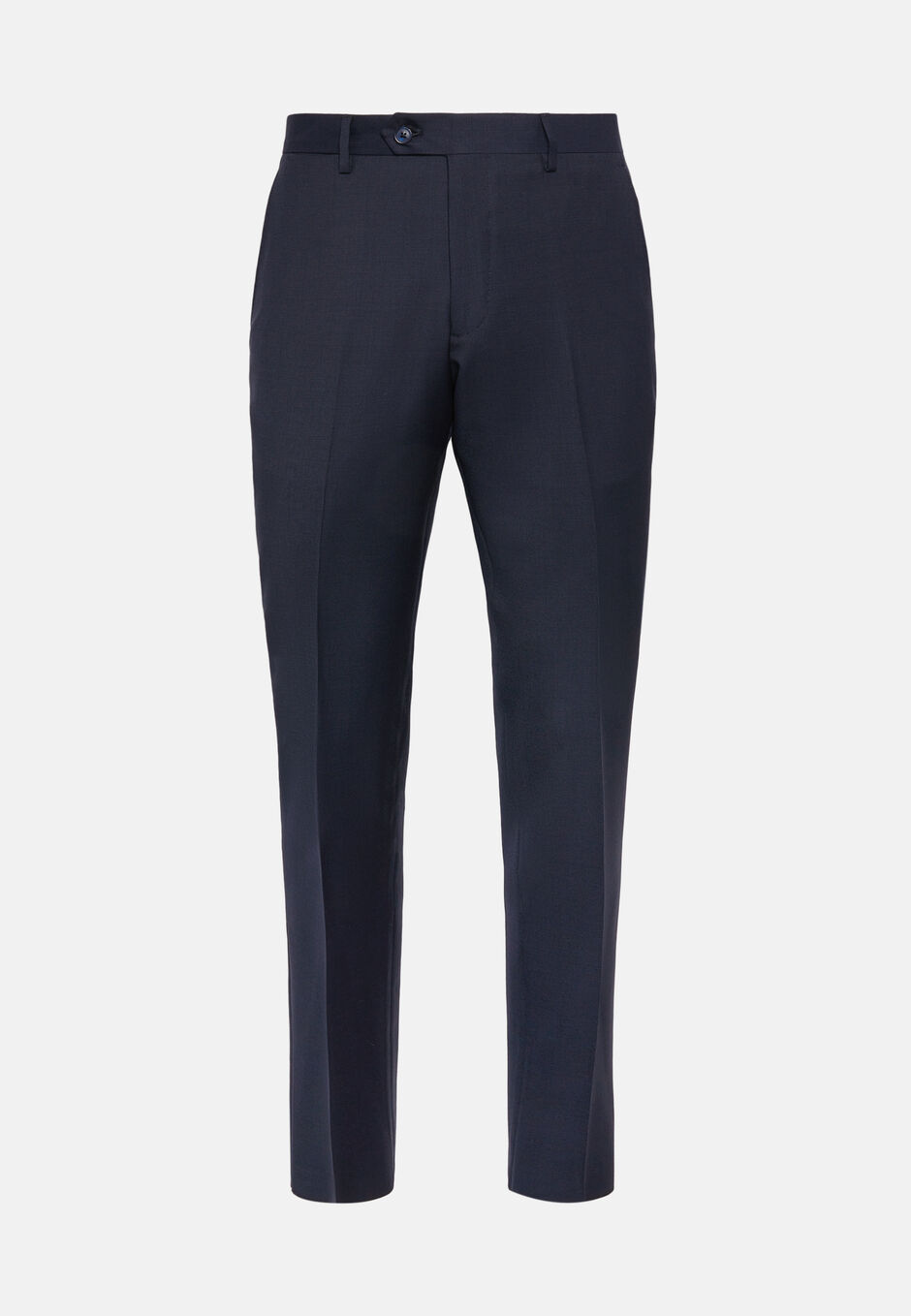Trousers in Wool Micro Textured Fabric, Navy blue, hi-res