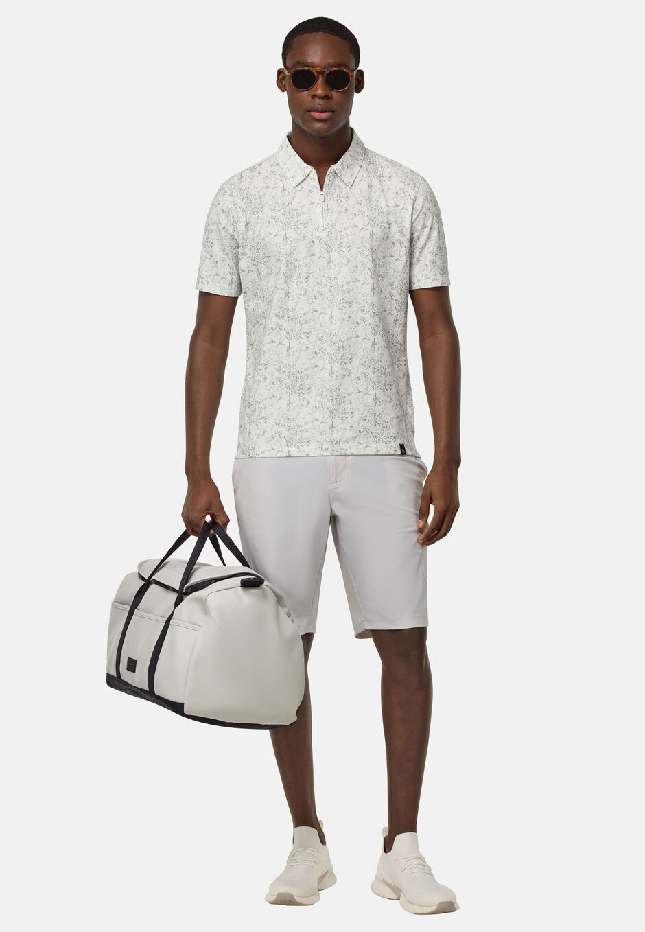 Cotton Blend Jersey Polo Shirt, Ice, hi-res