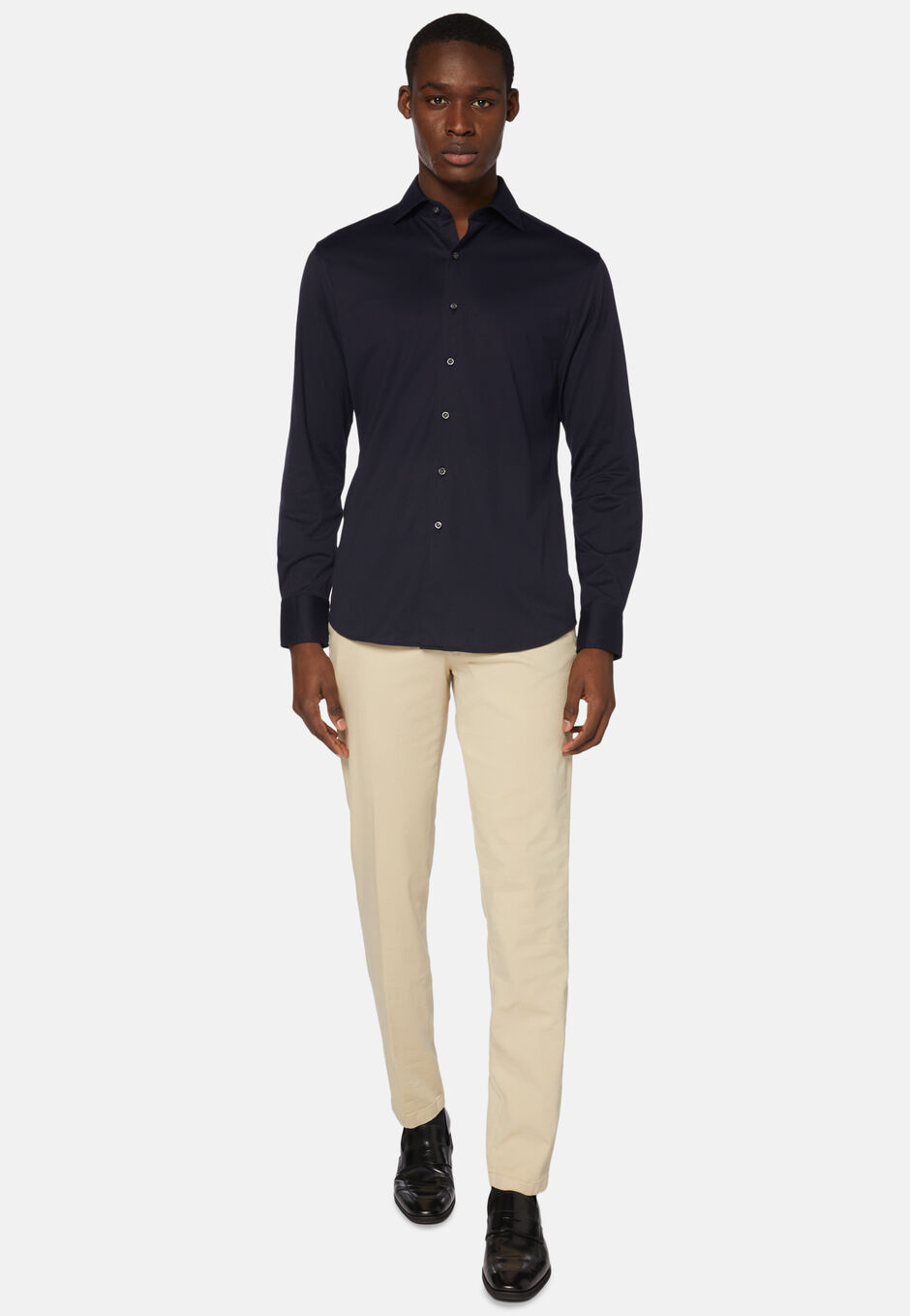 Cotton Jersey Regular Fit Polo Shirt, Navy blue, hi-res