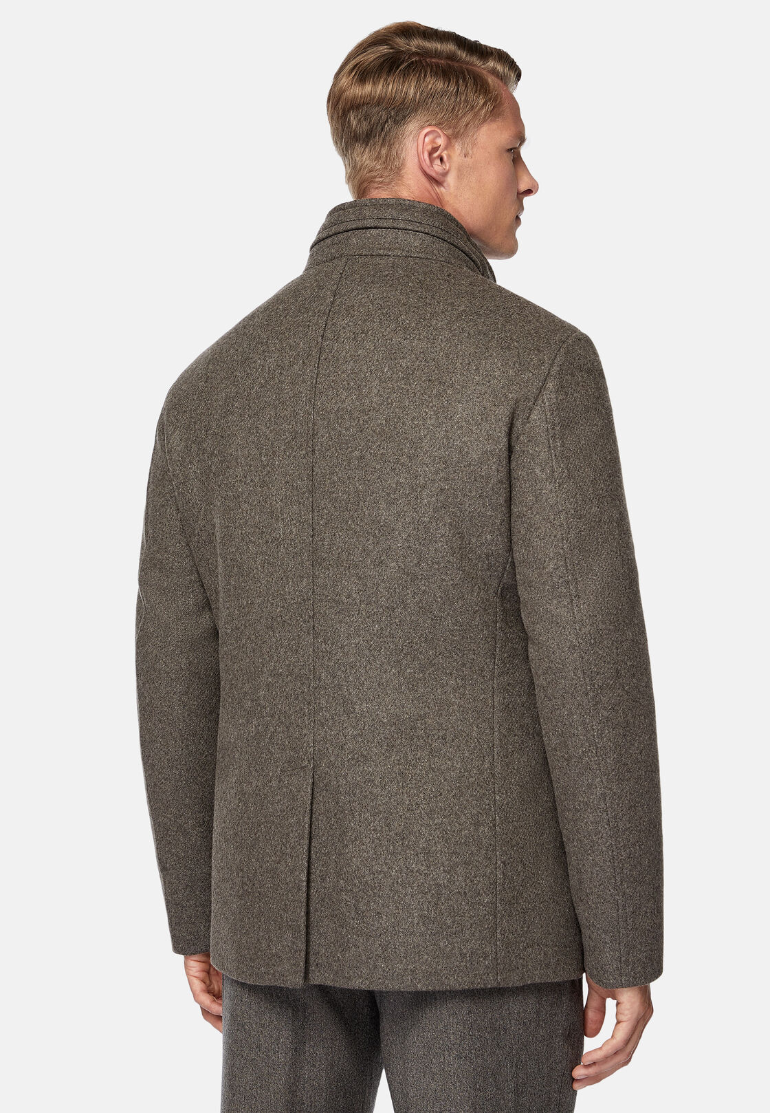 Wool Peacoat, Taupe, hi-res