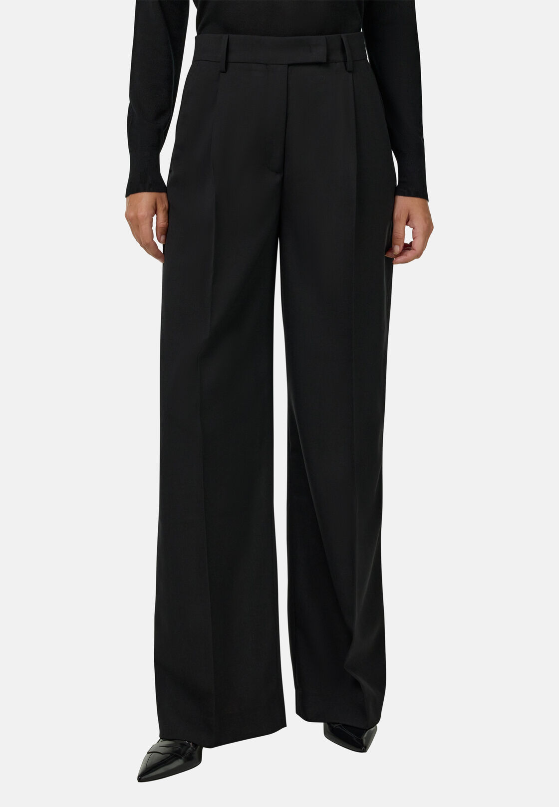 Pure Wool Trousers, Black, hi-res, 2