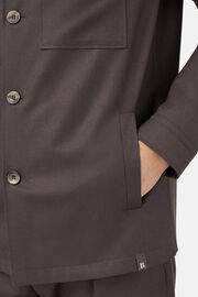 Link Shirt Jacket in Wool Flannel, Brown, thumb, 4