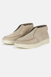 Suede Leather Ankle Boots, Beige, hi-res