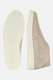 Suede Leather Ankle Boots, Beige, hi-res