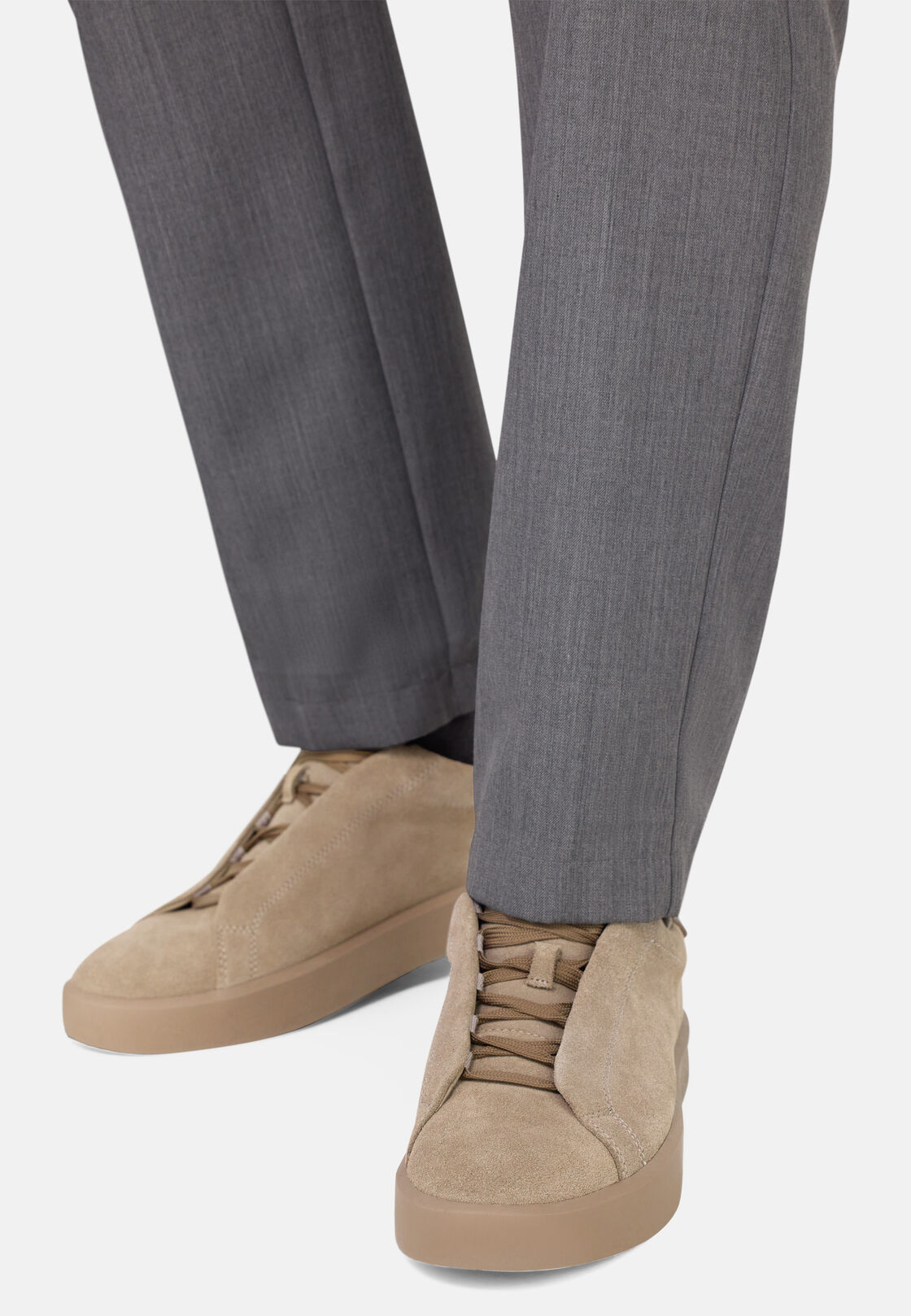 Suede Trainers, Taupe, hi-res