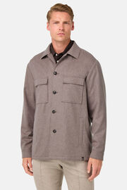 Giacca Camicia Link In Cashmere, Taupe, thumb, 2