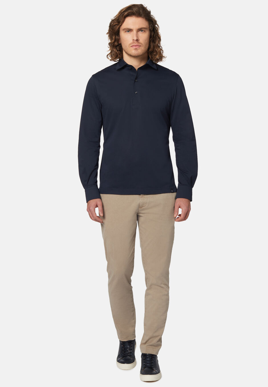 Japanese Jersey Polo Shirt, DARK NAVY, hi-res