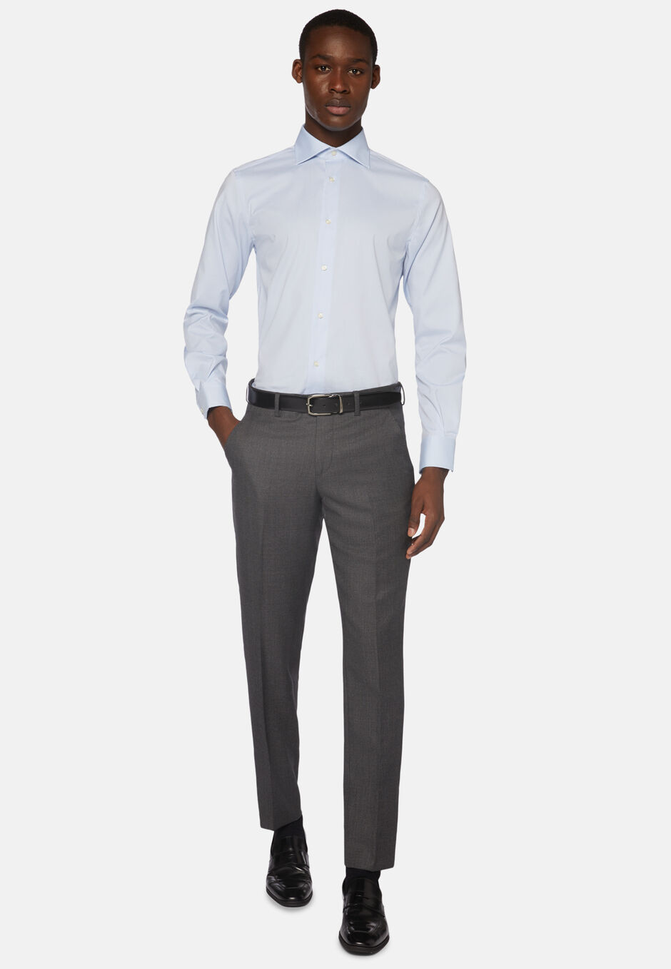 Stretch P.Point Windsor Collar Shirt Regular Fit, Light blue, hi-res