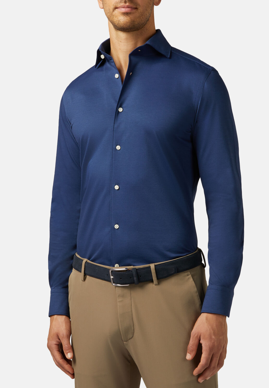 Suede Belt, Navy blue, hi-res
